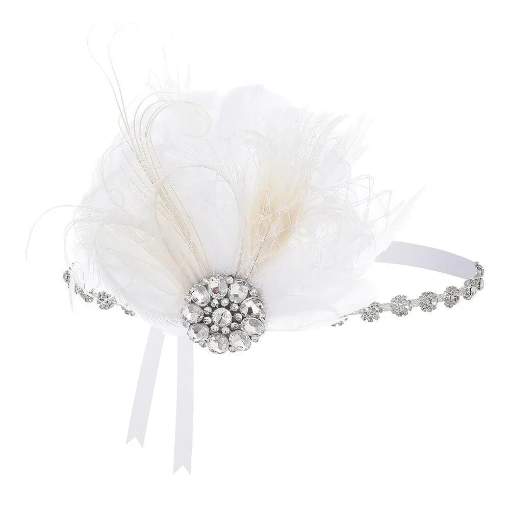 Flapper Headpiece Women Rhinestone Feather 1920s Gatsby Party Accessory